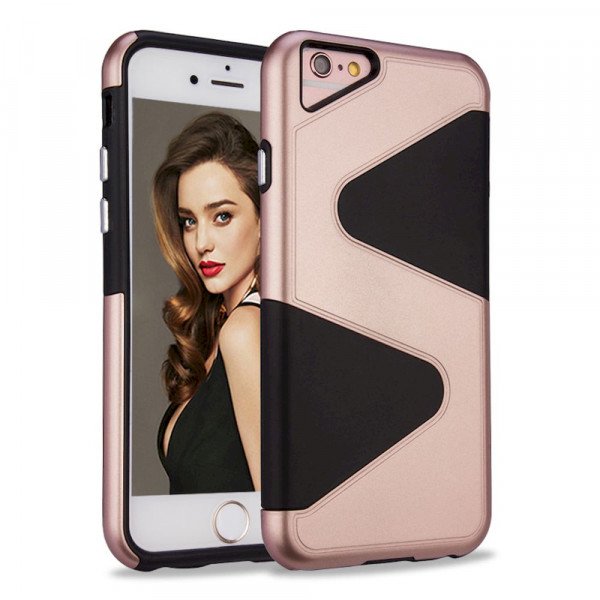 Wholesale iPhone 7 Plus S Style Hybrid Case (Rose Gold)